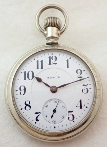 ANTIQUE 16s ILLINOIS BUNN 17 JEWEL 17j JEWELERS CASED RAILROAD POCKET WATCH