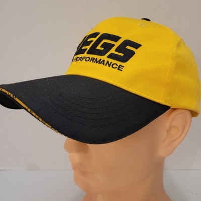 JEGS High Performance Hat Cap Auto Parts Yellow & Black Adjustable Strapback