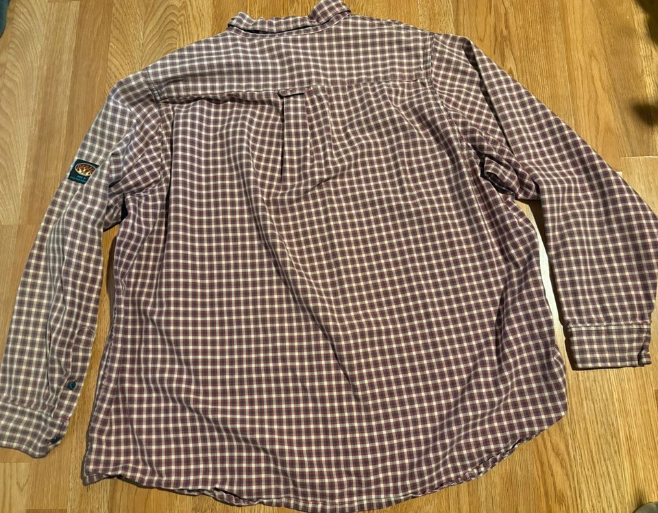 Rasco FR Red Plaid Denim Shirt Men’s 3XL Flame Resistant Long Sleeve Buttoned - Image 2 of 4
