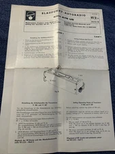 Original 1964 1965 Porsche 356C Blaupunkt-Autoradio Manual