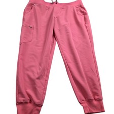 FIGS Zamora Scrub Pants Womens 2XL Petite Pink Drawstring Jogger Ankle