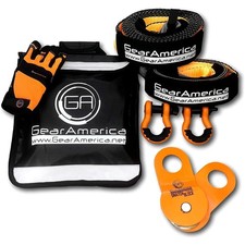 GearAmerica Off Road Recovery Kit, 9 ton, zawiera holownik 9 ton pomarańczowy, pomarańczowy 