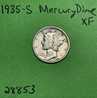 1935-S Mercury Dime 10c XF Extremely Fine 90% Silver US Coin Collectible