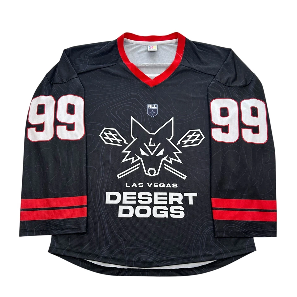Camiseta deportiva de Las Vegas Desert Dogs Wayne Gretzky para hombre X-grande lacrosse NLL camisa negra Foto 2 de 4