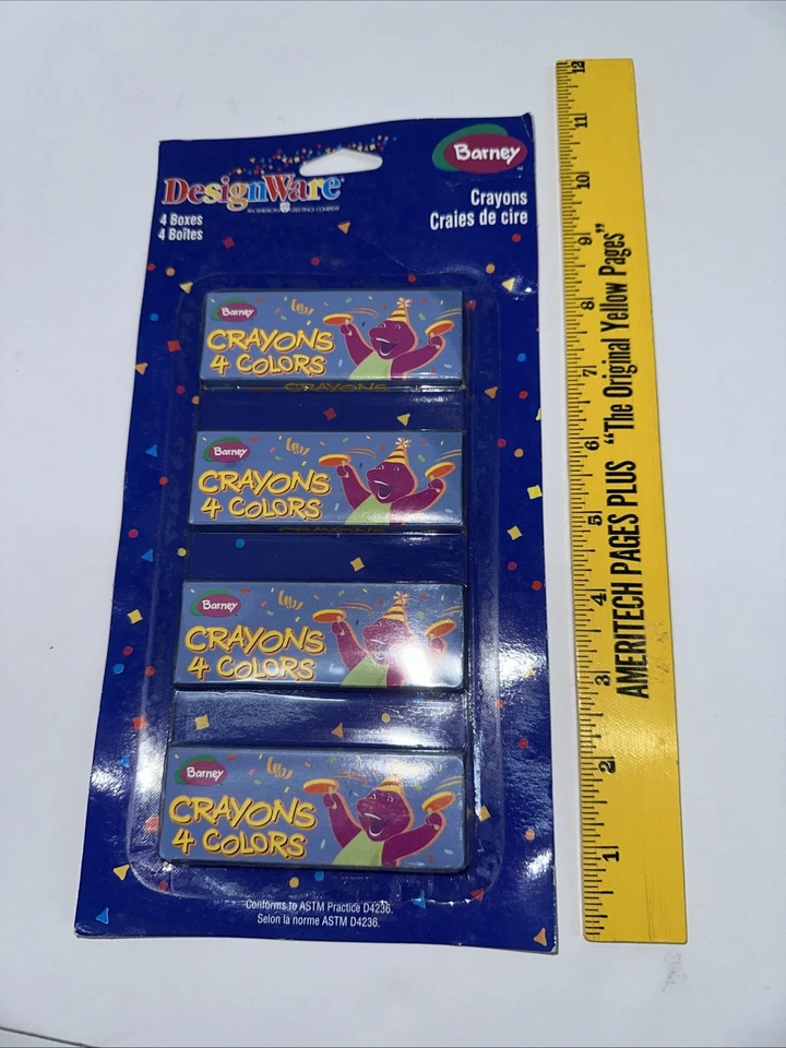 Винтажный Barney день рождения вечеринки Favors 12 пакетов карандашей новый редкая - Изображение 3 из 4
