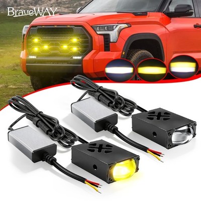 2pcs 3inch Amber Yellow 2 beam LED Grille Lighting Kit For 2018-21 Toyota Tundra