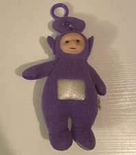 1999 Teletubbies Tinky Winky Avon 8 purple plush zip pouch keychain backpack