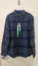 Orvis Flannel Shirt Heavyweight 100 Cotton Men s XL Blue