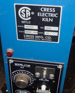 Cress Electric Kiln- 220 V, Model FTX23P, LT-3K Kiln Sitter. San Jose pickup