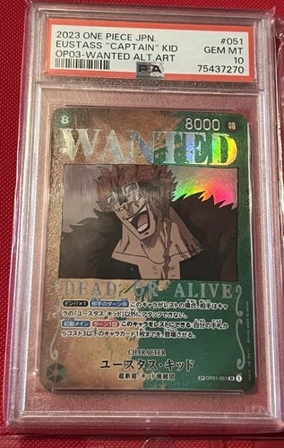One Piece PSA 10 Eustass "Captain" Kid SP Wanted Alt Art 2023 OP01-051 OP03 JPN