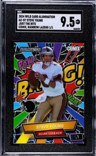 Wild Card Alumination Just The Hits Comix Steve Young 1/1 Rainbow Lazers SGC 9.5