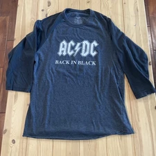 AC/DC Back in Black 2004 Tour Aces & Eights Raglan LS shirt sz L