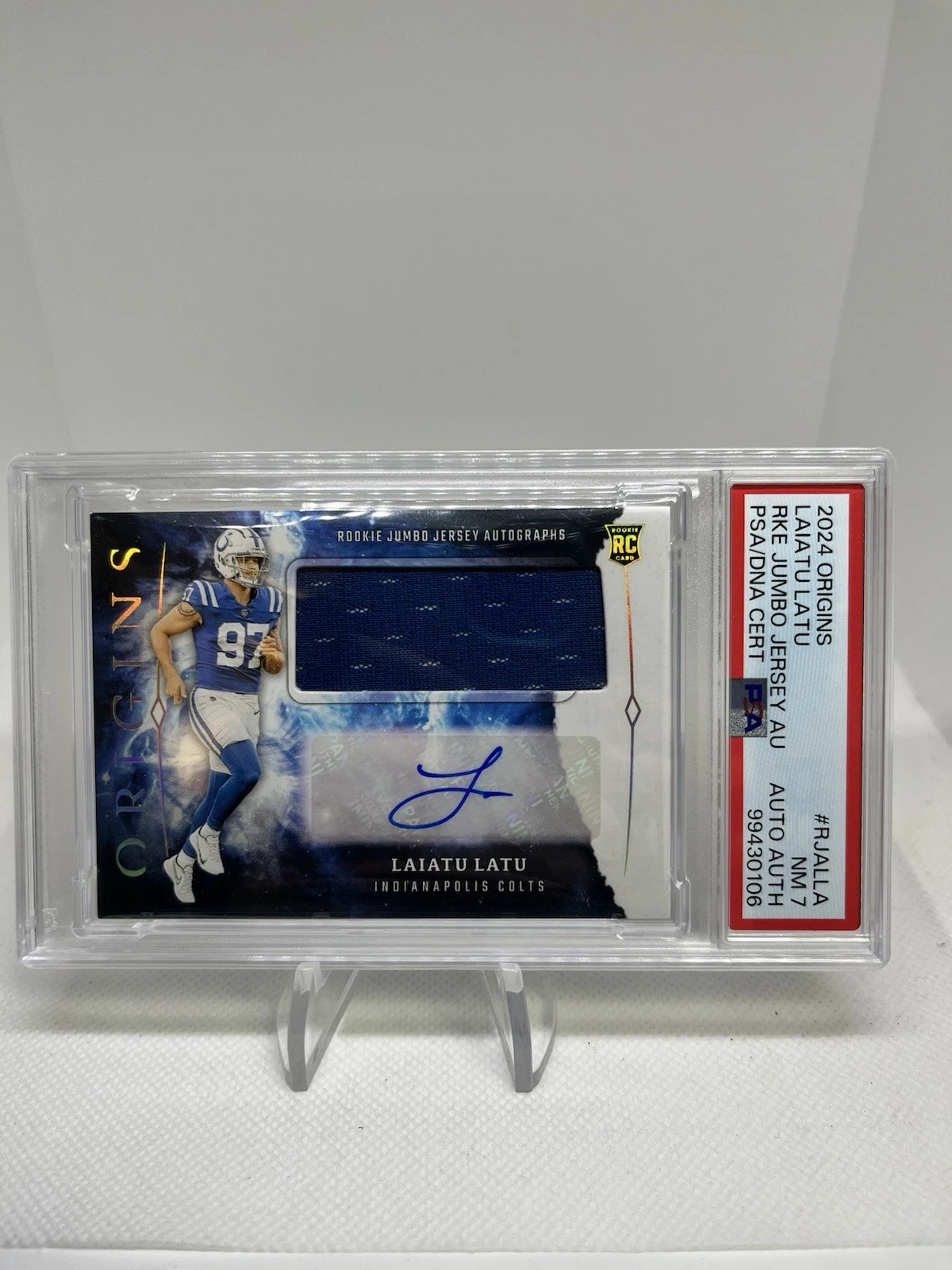 Laiatu Latu Panini Origins Rookie Jumbo Jersey Autographs #RJALLA Base