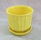 Bright Yellow Vintage Retro McCoy Bamboo design #0372 planter - 1970's