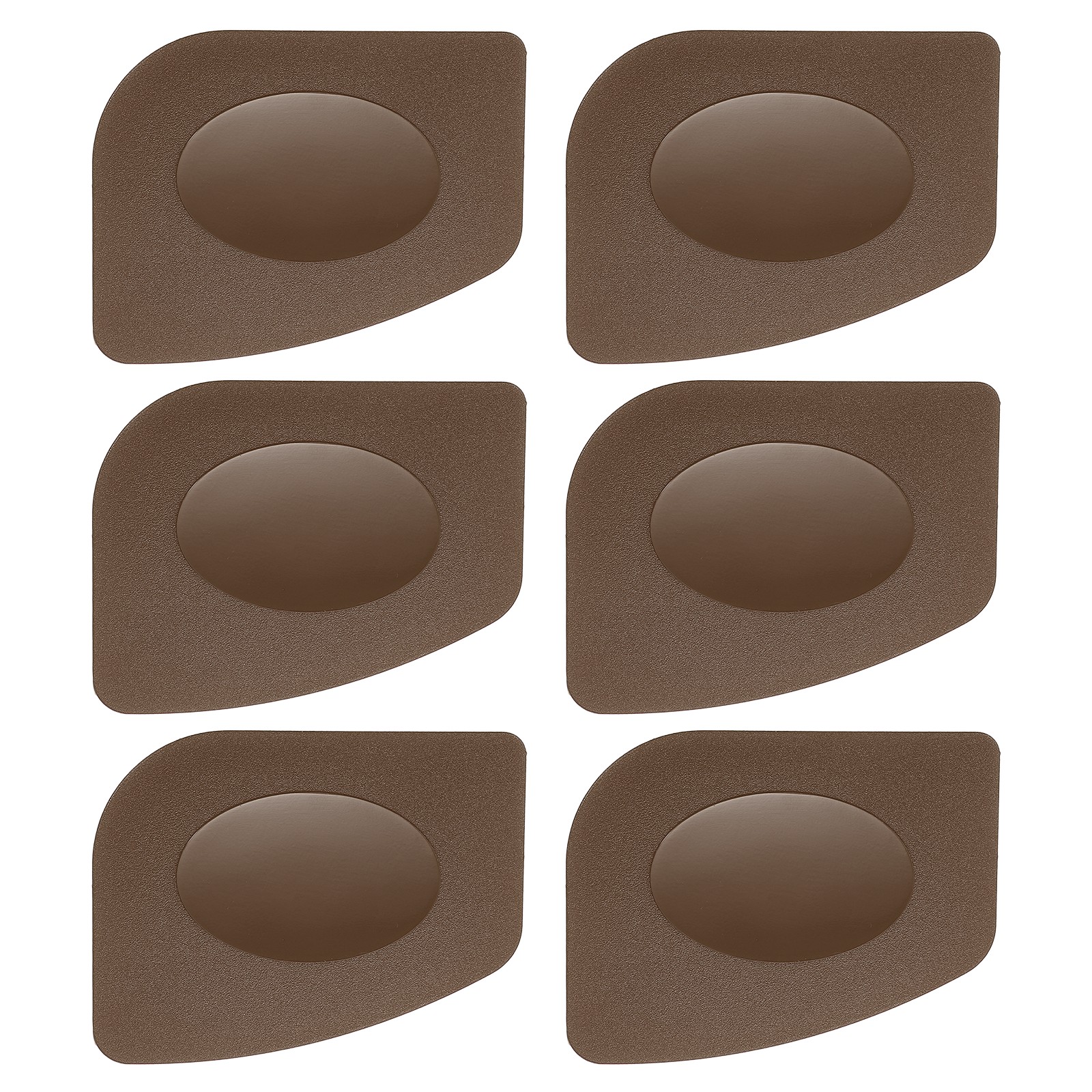 6Pcs Oval Pan Scraper, 3x1.4Inch Plastic Kitchen Scrubber, Brown