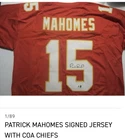 Patrick Mahomes Signed Kansas City Chiefs #15 Football Jersey, Global Auth.