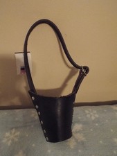 Black Large Leather Dog Muzzle NWT