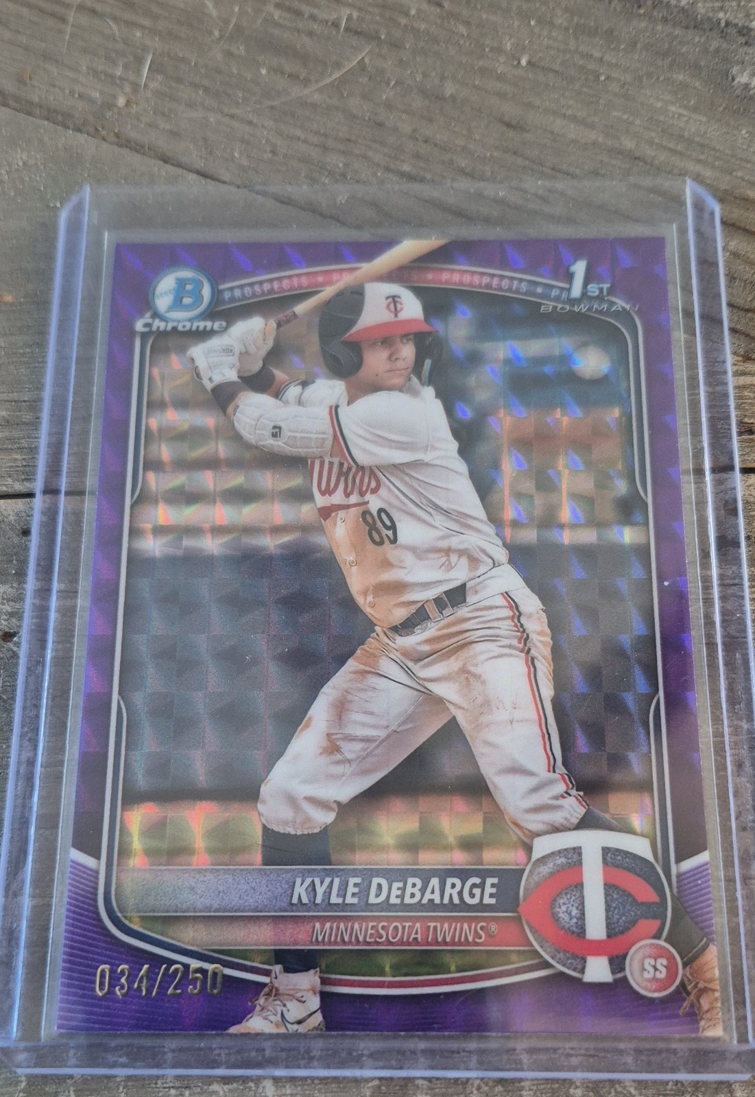 2025 Bowman  Chrome Prospects Kyle DeBarge #BCP-139 Purple Geometric  /250 (RC)