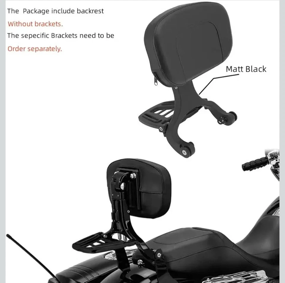 Respaldo barra Sissy multiusos para BMW R18 Harley Honda - negro NUEVO caja abierta Foto 3 de 4