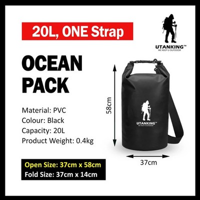 UtanKing  500D Waterproof Dry Bag Ocean Pack PVC | NEW 20L (One Strap)