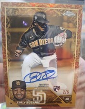2023 Topps Chrome Gilded Eguy Rosario Gold And Red  Rookie Autograph /5 Padres