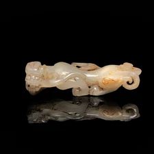 Qing Dynasty Jade Mythical Beast Carving (as a Display Piece/Plaything)‌
