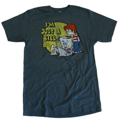Ripple Junction I'm Just a Bill Circle Men's T-Shirt Medium Heather Blue NEW