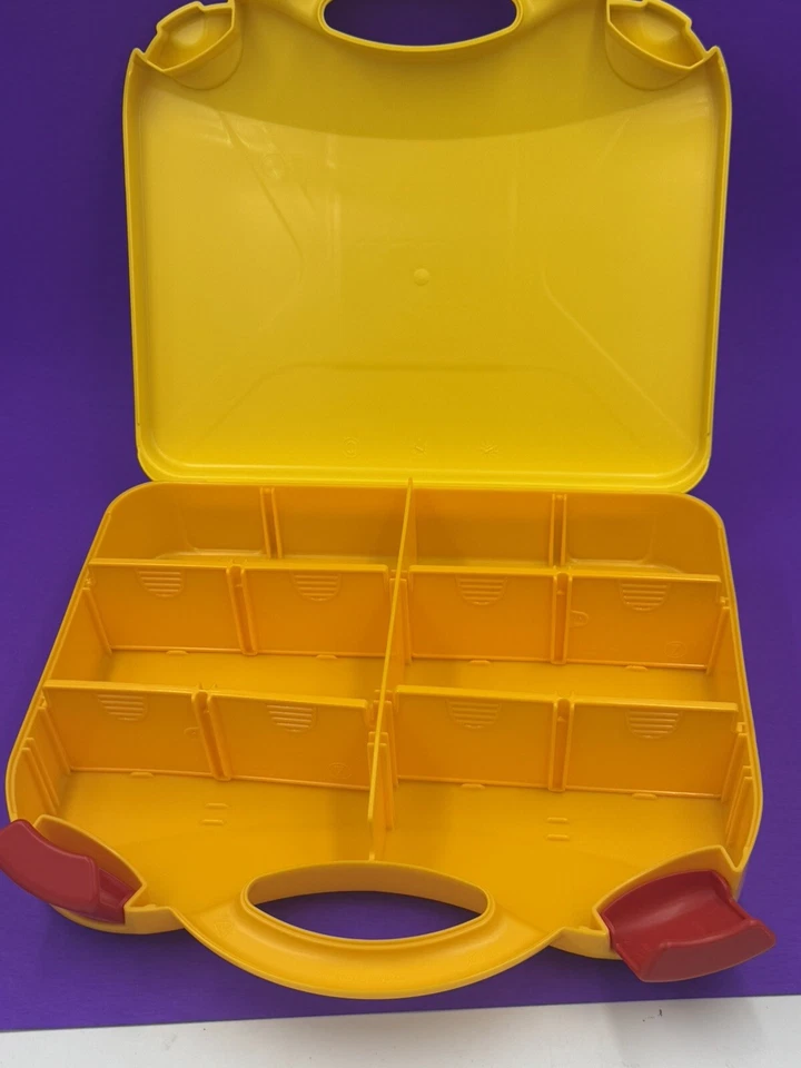 LEGO Estuche de Transporte de Plástico Amarillo y Naranja Caja de Almacenamiento con Divisores Foto 3 de 4