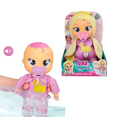 Cry Babies NewBorn Bath Time Zoe 29 cm kann ins Wasser Badewanne Interaktiv IMC