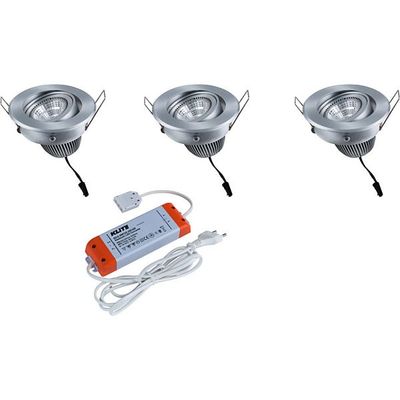 HEITRONIC LED Einbaustrahler 3er Set NEVADA 30728 Einbaulampe 3x8Watt 3x570Lumen