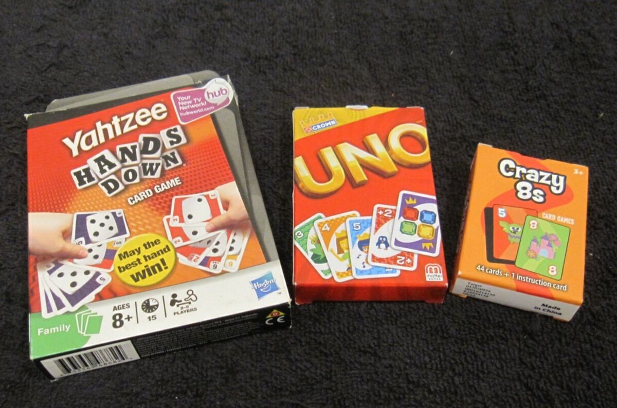 Yahtzee Hands Down Card Game, Uno Card Game, Crazy Eights Card Game - All  Three!