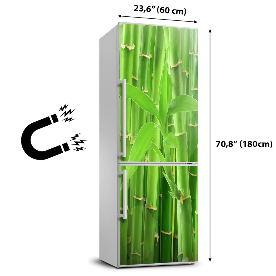 3D Wall Fridge Sticker Magnet Kitchen Refrigerator Flowers Bamboo ...