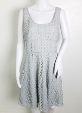 Ann Taylor Loft Eyelet  Scoop Neck Powder Blue A-line Dress Women's Size 6 NWT
