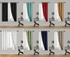 1P SOLID PANEL WINDOW BRONZE GROMMET CURTAIN ROOM DARKENING FOAM LINED BLACKOUT 