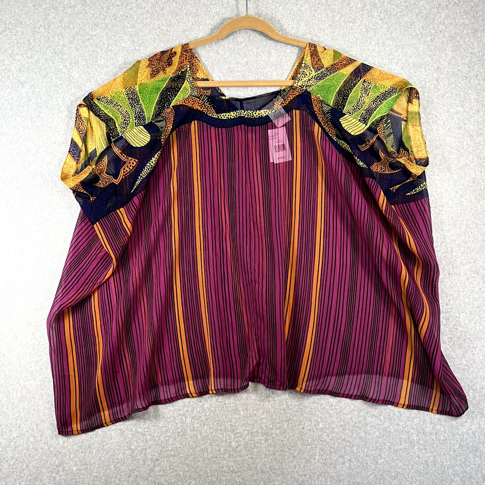 Top túnica transparente manga corta La Rok para mujer M multicolor nuevo con etiquetas Foto 2 de 4