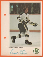 Dennis O'Brien (With Logo) 1971-72 Toronto Sun Photos - Minnesota North Stars