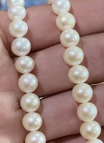 Sterling Silver 925 Pearl Necklace Vintage Lock - Picture 5 of 6
