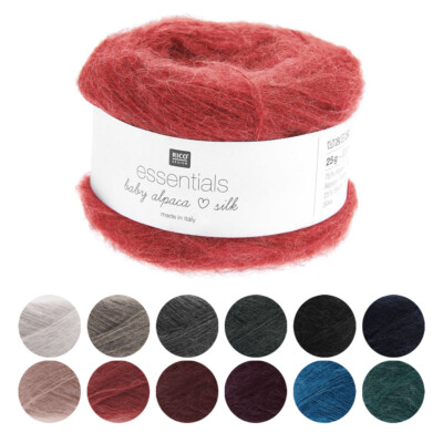Rico Strickwolle Garn Essentials Baby Alpaka liebt Seide 2-fädig Spitze Häkeln
