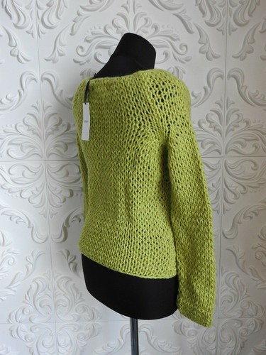 DKNY NWT Mohair Wool Chunky Knit SWEATER TOP Lime Green P XS S NEW - Picture 18 of 24