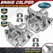 2Pcs Rear Left & Right Brake Caliper w/ Bracket for Pontiac Vibe Toyota Matrix