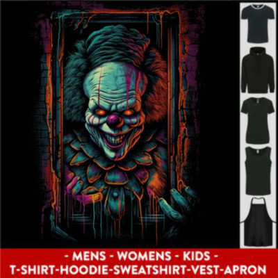 Dunkler böser Clown Halloween Herren Damen Kinder Unisex