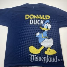 Vintage Donald Duck Shirt Adult XL Navy Blue Walt Disney World Tee Men Disney
