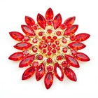 fashion brooches for woman gift pin Large Gold and Red rhinestone Brooch red