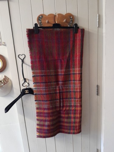 MULBERRY VinTaGe 36" Sq Scarf 100% Shetland Wool Autumn Rainbow Tartan FaBuLoUs! - Picture 2 of 9