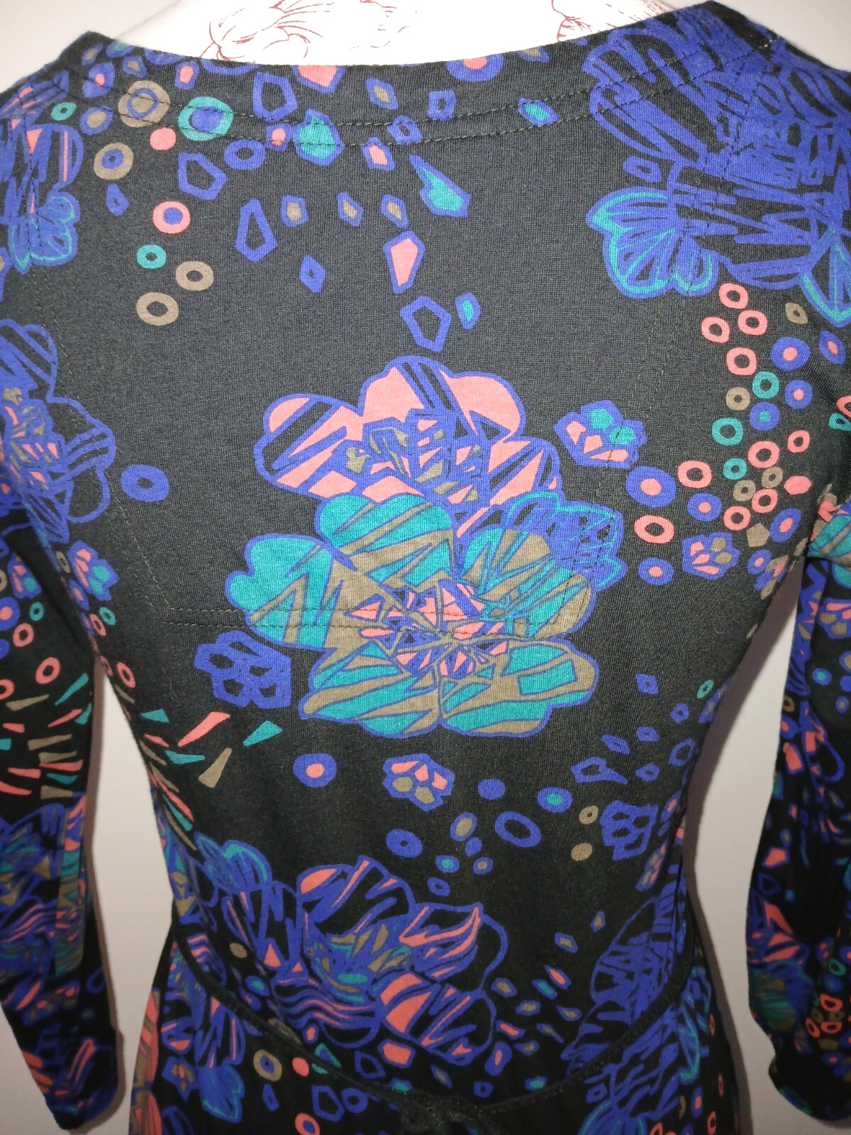 Fat Face Black/Multi Abstract pattern Cotton jers… - image 6