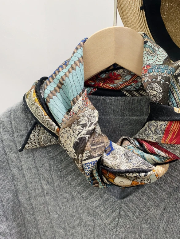 Xale 70% cashmere 30% seda envoltório cachecol estampa armadura dupla face 27"" novo - Imagem 3 de 4