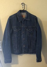 Vintage Levi's 71506-0216 Denim Blue Jean Trucker Jacket 40 L Made in USA