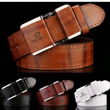 Herren Leder Gürtel Herrengürtel Gürtelschnalle Echt Ledergürtel AUTOMATIK NEU