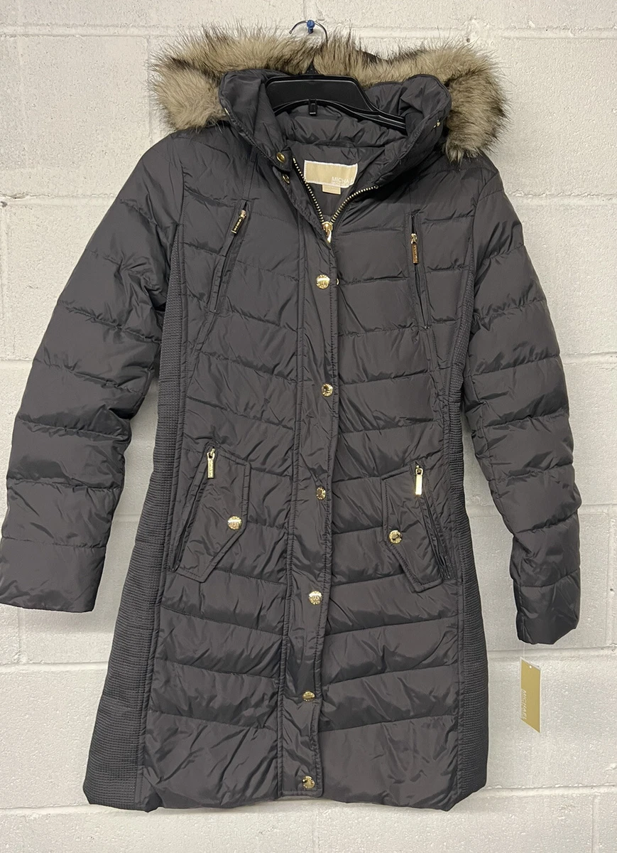 Michael kors petite faux fur hooded hotsell down coat
