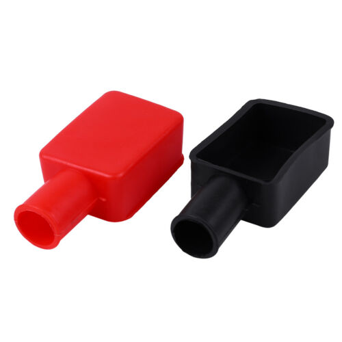 2pcs Car Battery Terminal Covers Rubber Positive Negative Post Stud Insulating